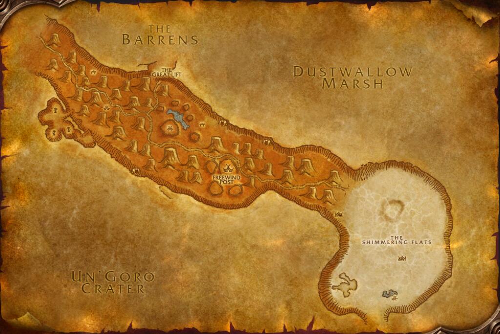 Map of Thousand Needles